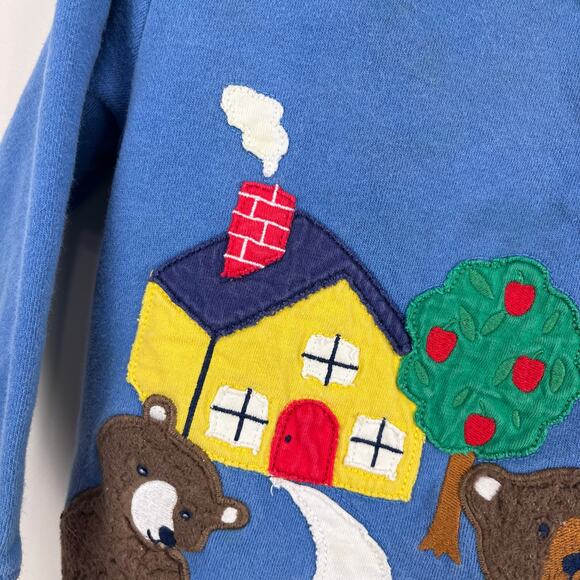 Mini Boden Fairy Tale Applique Three Bears Sweatshirt Blue 12-18 Months - Picture 2 of 7